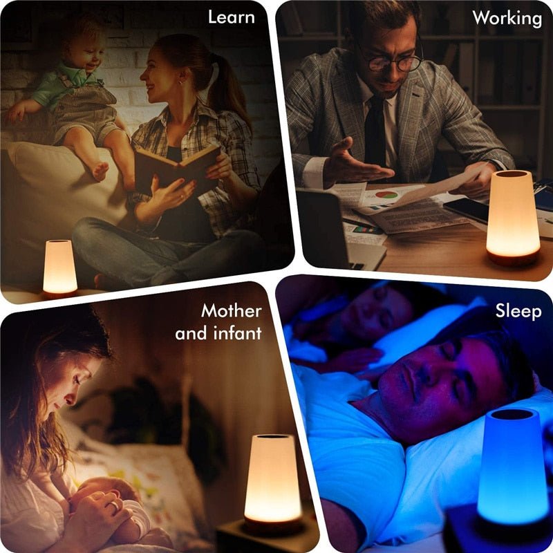 13 Kleur Veranderend Nachtlampje - Rgb Afstandsbediening - Dimbaar Touch - Usb Oplaadbaar - Bivakshop
