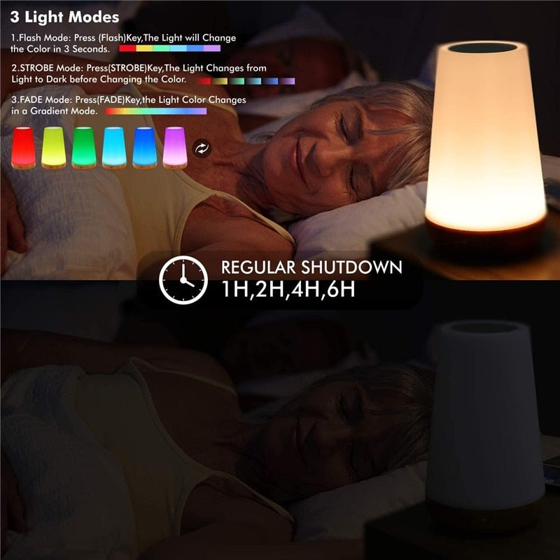 13 Kleur Veranderend Nachtlampje - Rgb Afstandsbediening - Dimbaar Touch - Usb Oplaadbaar - Bivakshop