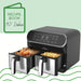 1700W 8in1 Airfryer XXL - 8L - Heteluchtfriteuse - 2 mandjes - Bivakshop