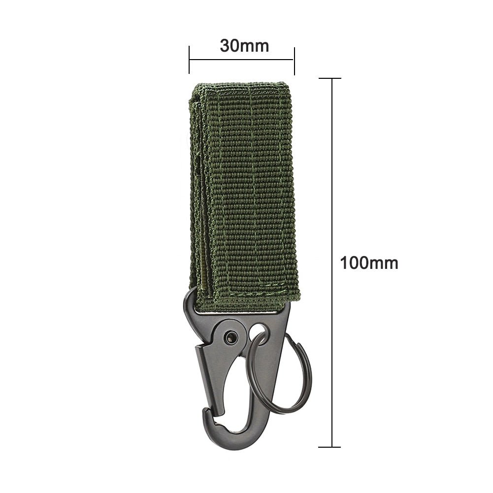 2 stuks Molle tactische gesp en sleutelhanger - Nylon - Driehoek - Karabijnhaak sleutelhanger - Bivakshop