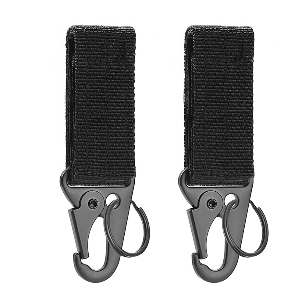 2 stuks Molle tactische gesp en sleutelhanger - Nylon - Driehoek - Karabijnhaak sleutelhanger - Bivakshop