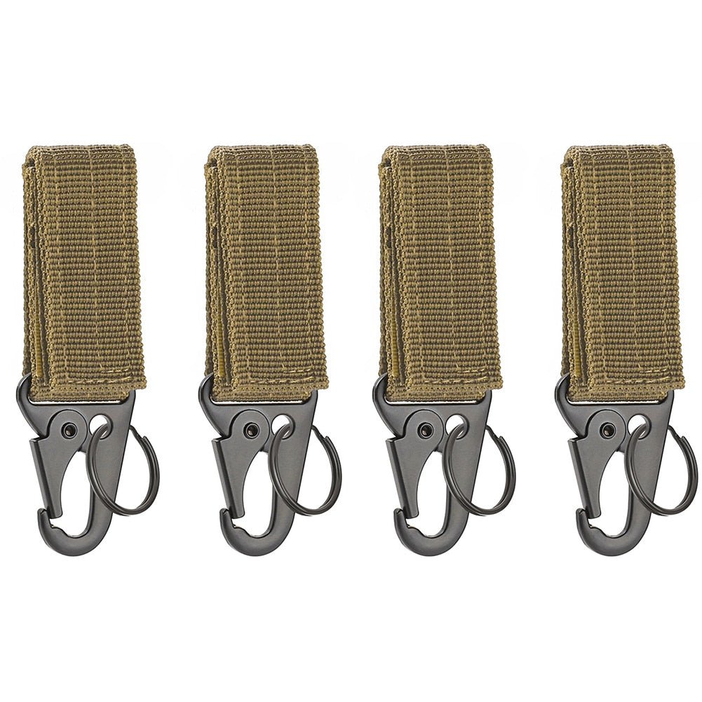 2 stuks Molle tactische gesp en sleutelhanger - Nylon - Driehoek - Karabijnhaak sleutelhanger - Bivakshop