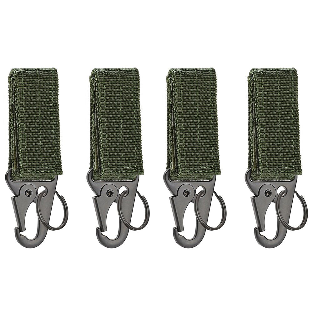 2 stuks Molle tactische gesp en sleutelhanger - Nylon - Driehoek - Karabijnhaak sleutelhanger - Bivakshop