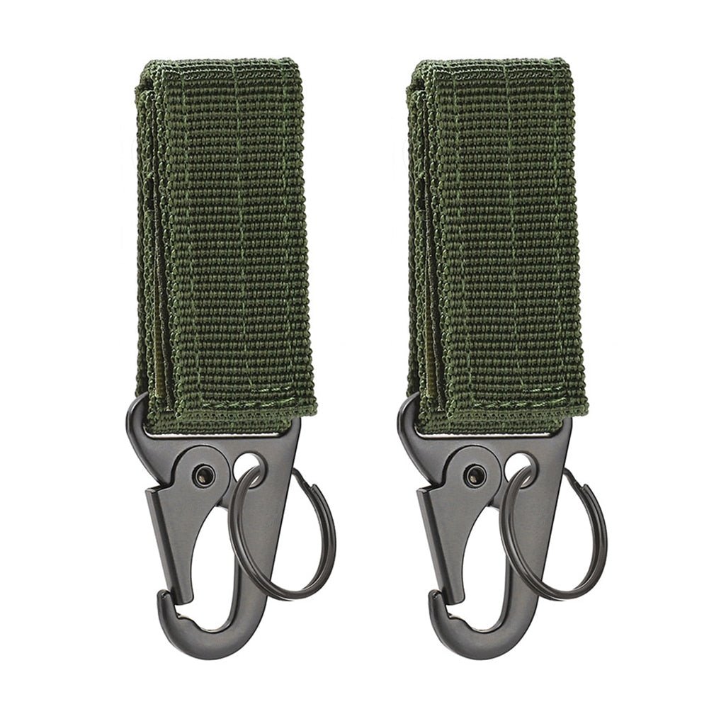 2 stuks Molle tactische gesp en sleutelhanger - Nylon - Driehoek - Karabijnhaak sleutelhanger - Bivakshop