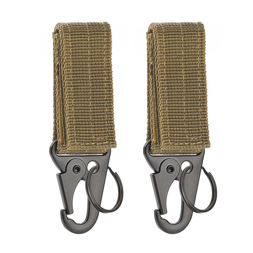 2 stuks Molle tactische gesp en sleutelhanger - Nylon - Driehoek - Karabijnhaak sleutelhanger - Bivakshop