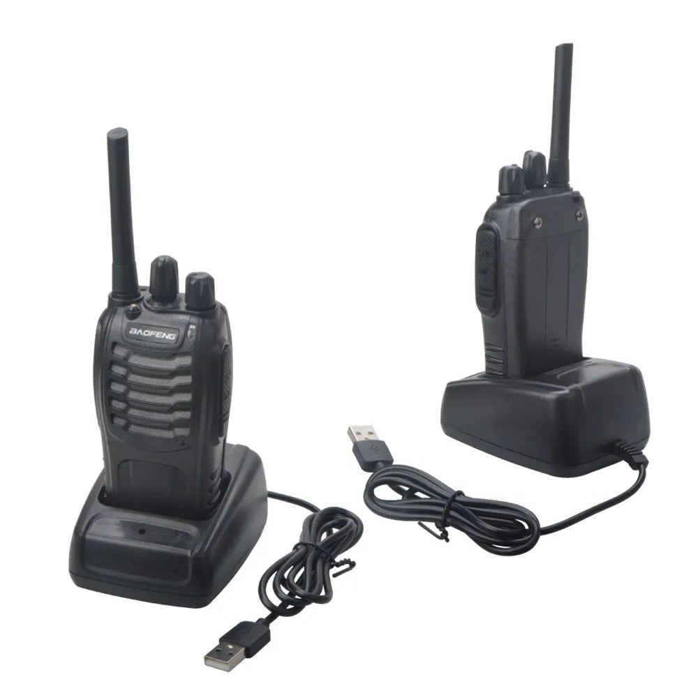 2 Stuks/pak walkie talkie baofeng BF-88E PMR 16 kanalen licentievrije radio met USB lader en oortelefoon - Bivakshop