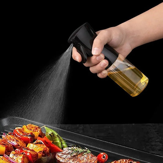 200ml Zwarte keuken oliefles met sproeifunctie - Perfect voor gezond koken - Bivakshop