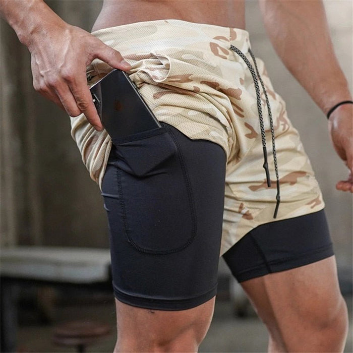 2022 Camo Running 2022 Shorts - Mannen 2 In 1 korte broek - Camouflage - Bivakshop