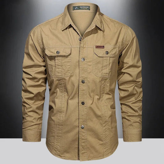 2023 Cargo shirt heren - Stijlvolle katoenen camisa militar voor dagelijks gebruik - Bivakshop