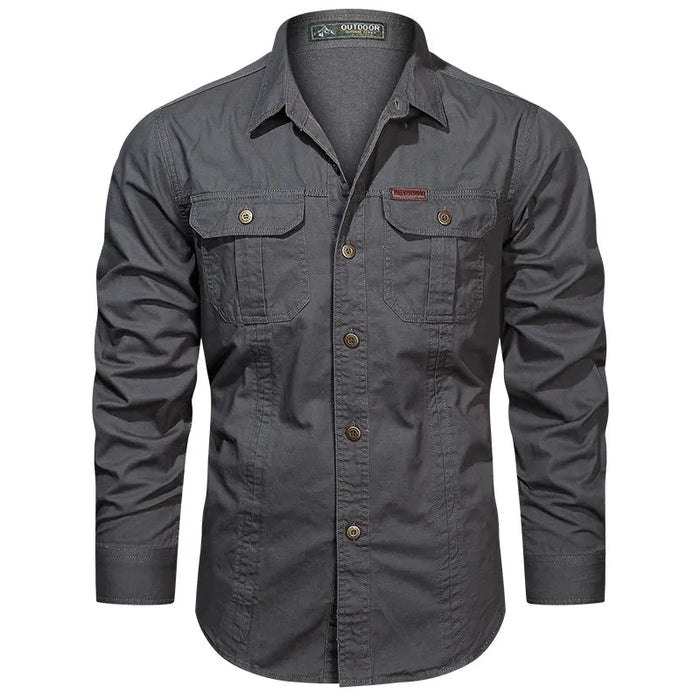 2023 Cargo shirt heren - Stijlvolle katoenen camisa militar voor dagelijks gebruik - Bivakshop