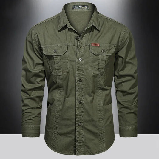 2023 Cargo shirt heren - Stijlvolle katoenen camisa militar voor dagelijks gebruik - Bivakshop
