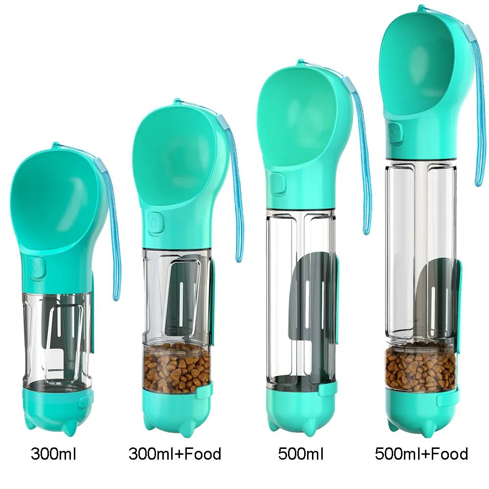 300 ml multifunctionele draagbare hondenwaterfles en voederbak - Inclusief poepzakjesdispenser - Bivakshop