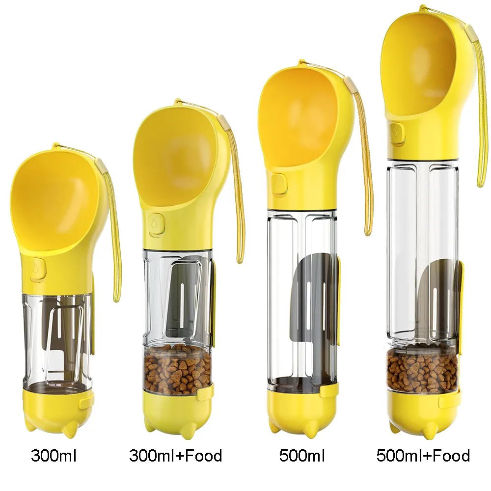 300 ml multifunctionele draagbare hondenwaterfles en voederbak - Inclusief poepzakjesdispenser - Bivakshop