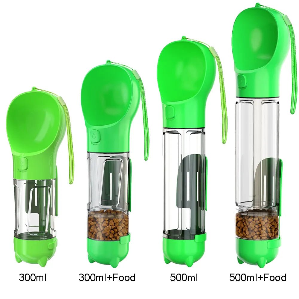 300 ml multifunctionele draagbare hondenwaterfles en voederbak - Inclusief poepzakjesdispenser - Bivakshop