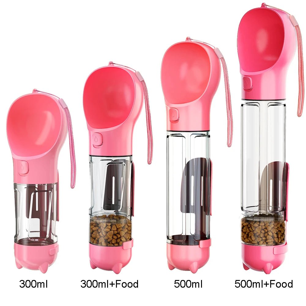 300 ml multifunctionele draagbare hondenwaterfles en voederbak - Inclusief poepzakjesdispenser - Bivakshop