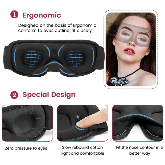 3D Slaapmasker - blokkeert licht en helpt je dieper te slapen - Bivakshop