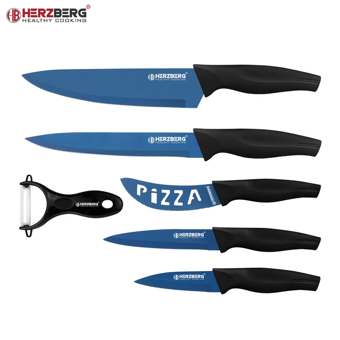 5-Delige messenset met marmercoating - RVS - Herzberg - Bivakshop