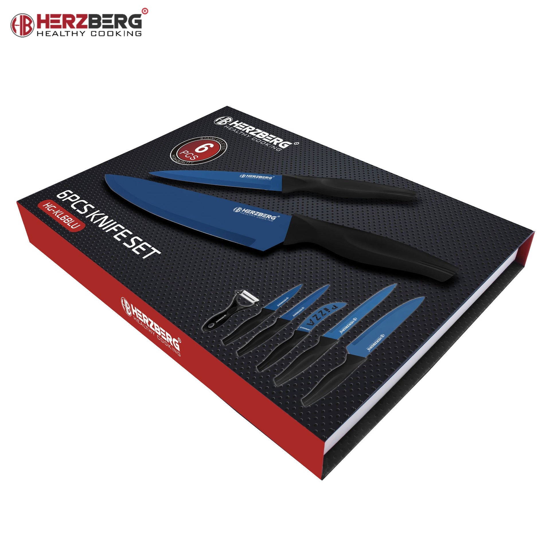 5-Delige messenset met marmercoating - RVS - Herzberg - Bivakshop