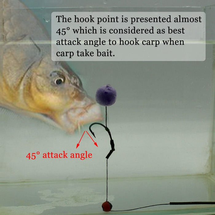 6 onderlijnen karpervissen - Haak Maat #2 #4 #6 #8 - 45 graden hoek - Bivakshop