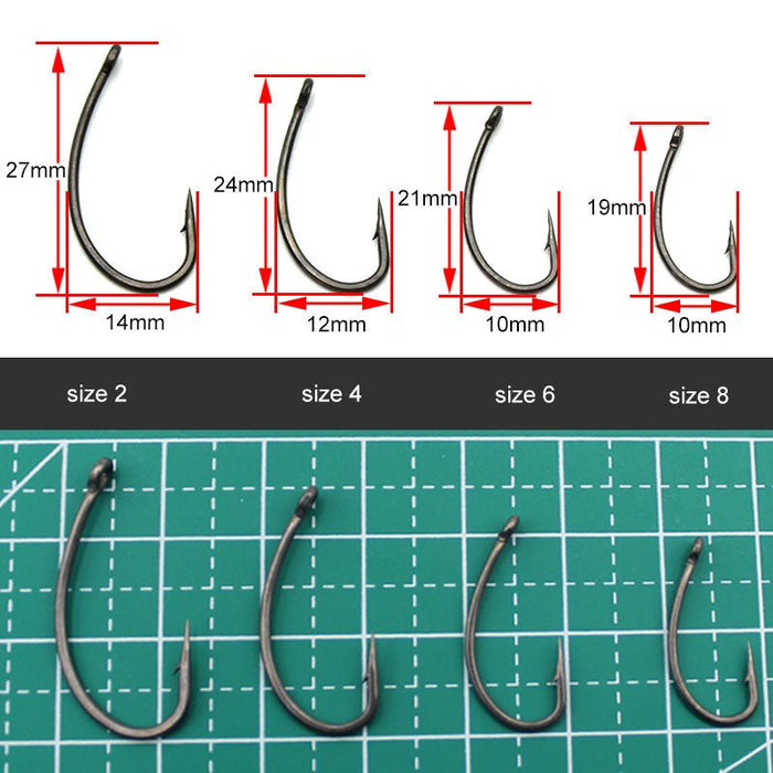 6 onderlijnen karpervissen - Haak Maat #2 #4 #6 #8 - 45 graden hoek - Bivakshop