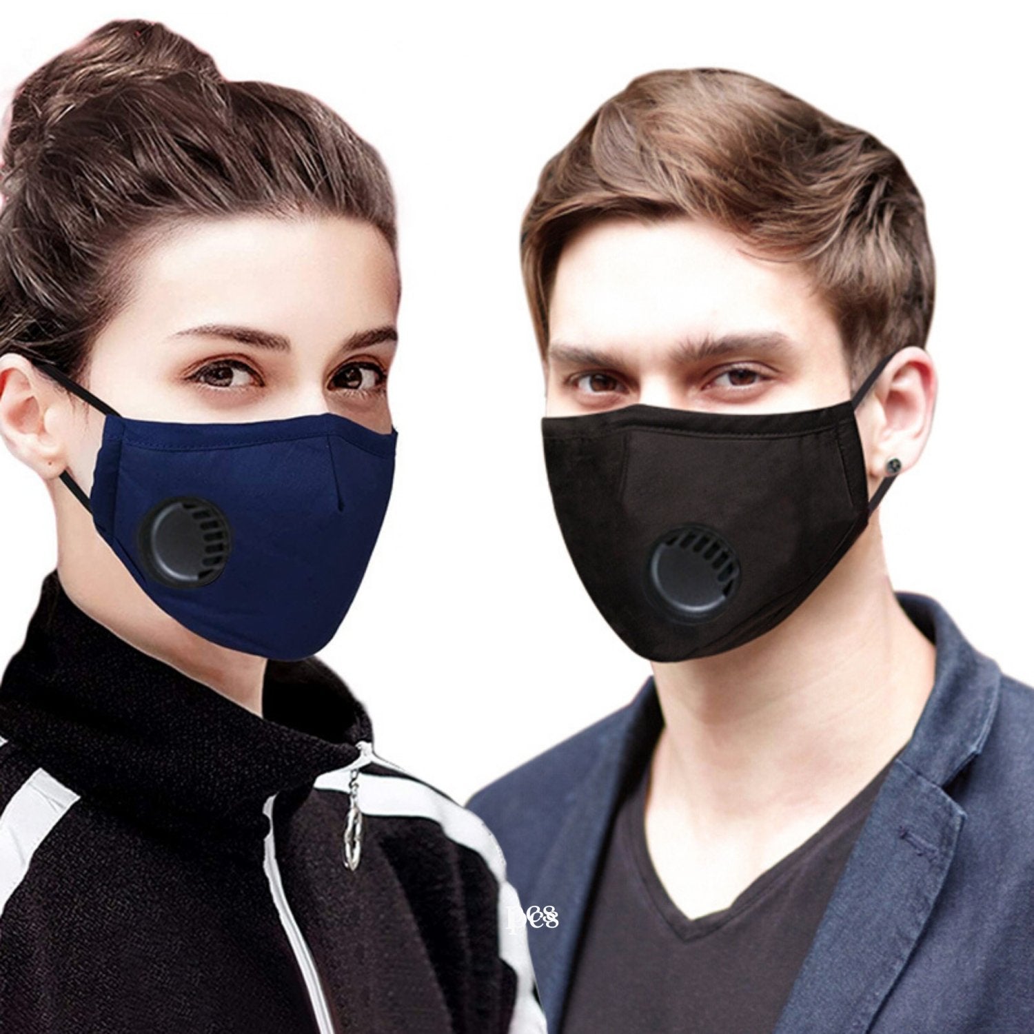 6 Wasbaar Katoenen Maskers - Koolstof 2-Filters - 8 beschermingslagen - Bivakshop