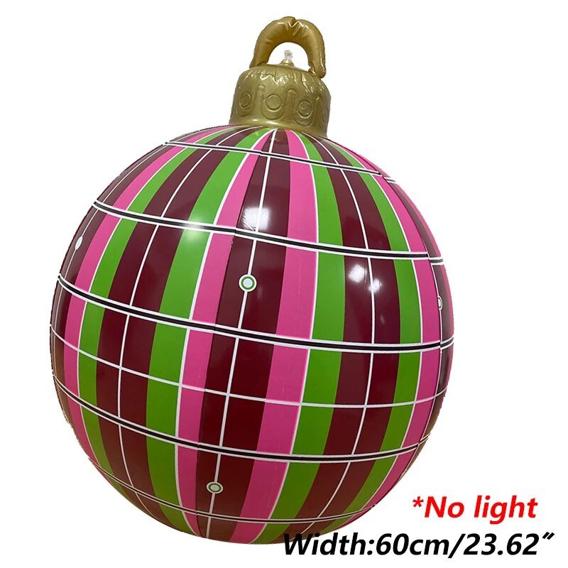 60cm opblaasbare kerstbal voor buiten - Groot & decoratief - Bivakshop