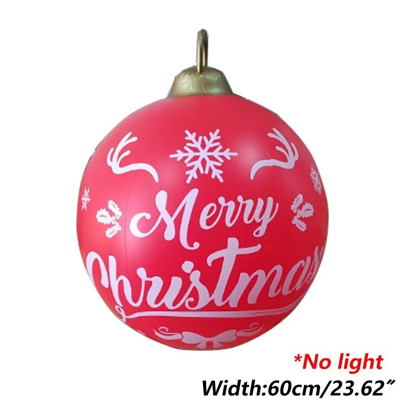 60cm opblaasbare kerstbal voor buiten - Groot & decoratief - Bivakshop