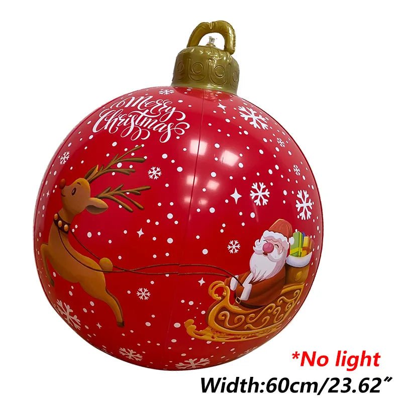 60cm opblaasbare kerstbal voor buiten - Groot & decoratief - Bivakshop