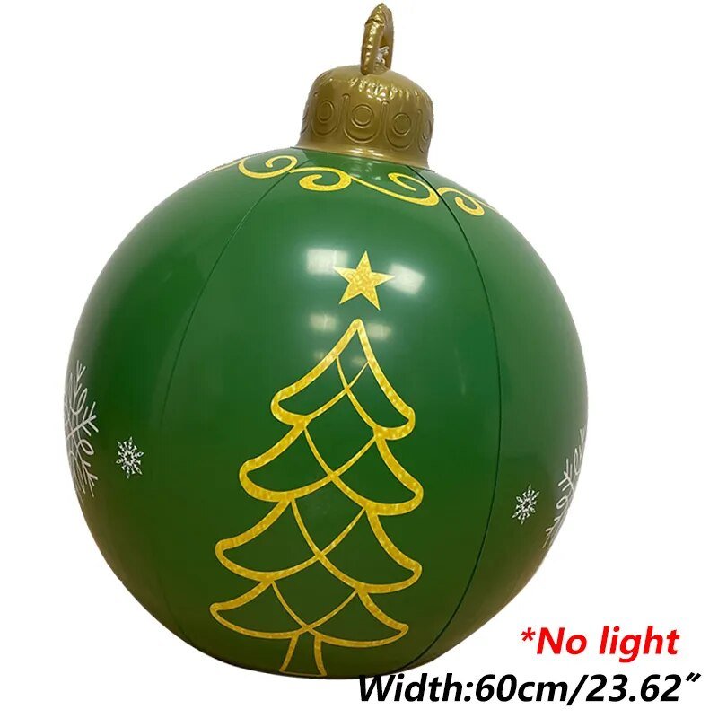 60cm opblaasbare kerstbal voor buiten - Groot & decoratief - Bivakshop
