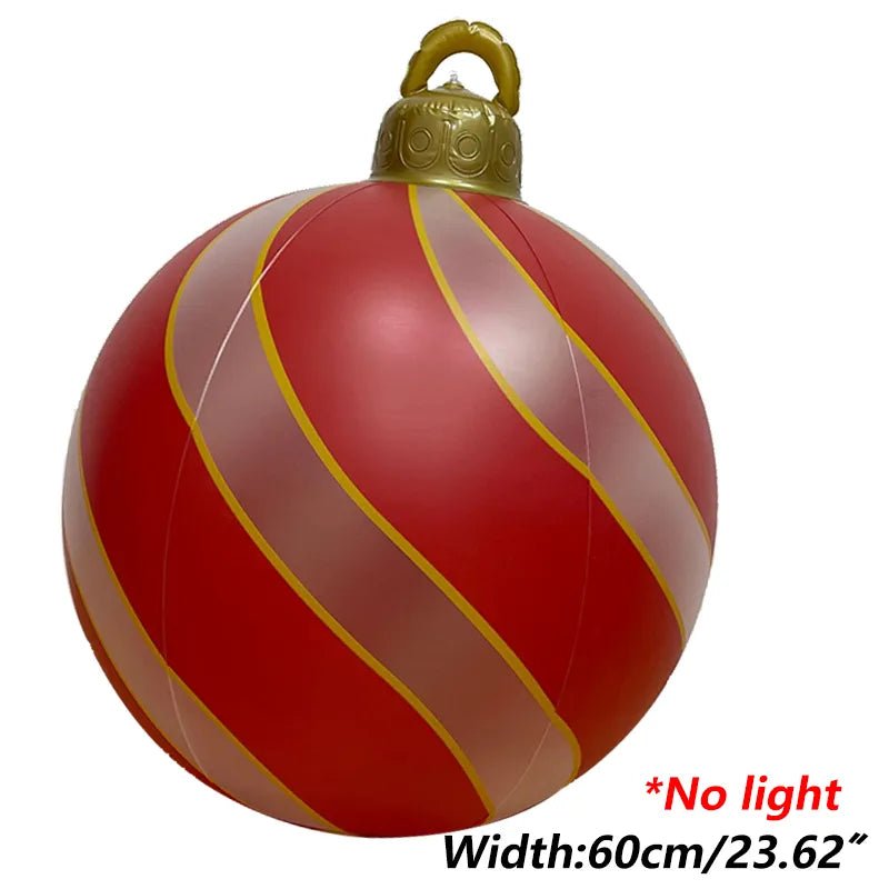 60cm opblaasbare kerstbal voor buiten - Groot & decoratief - Bivakshop