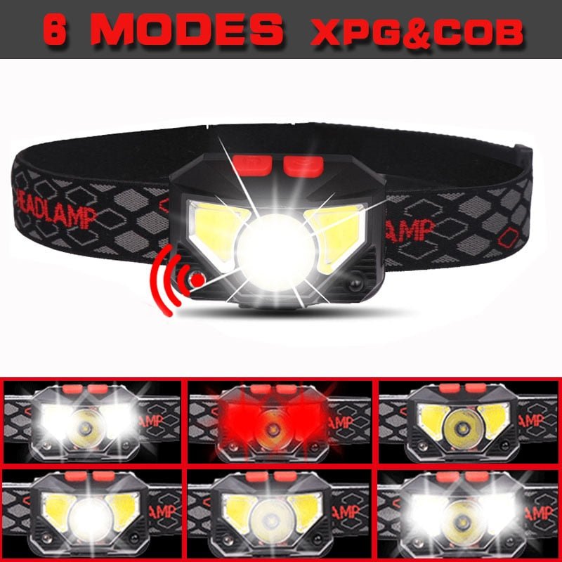 8 Modi handfrees motion sensor LED koplamp - Krachtige hoofdlamp voor camping, vissen en meer - Bivakshop