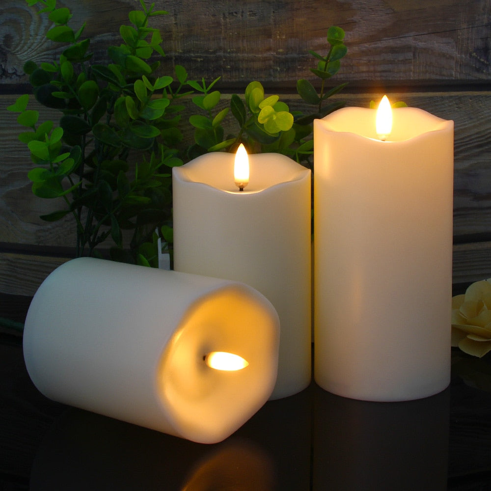 LED kaarsen 3-stuks | vlamloze en veilige candle lights | led kaars | afstandsbediening timer dimfunctie vlameffect