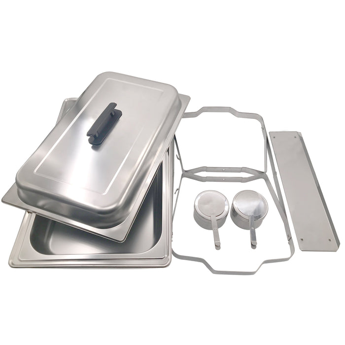Herzberg HG-8022-3: Roestvrijstalen Chafing Dish - 3 Stuks 1/3e Voedselpan - Roucheax