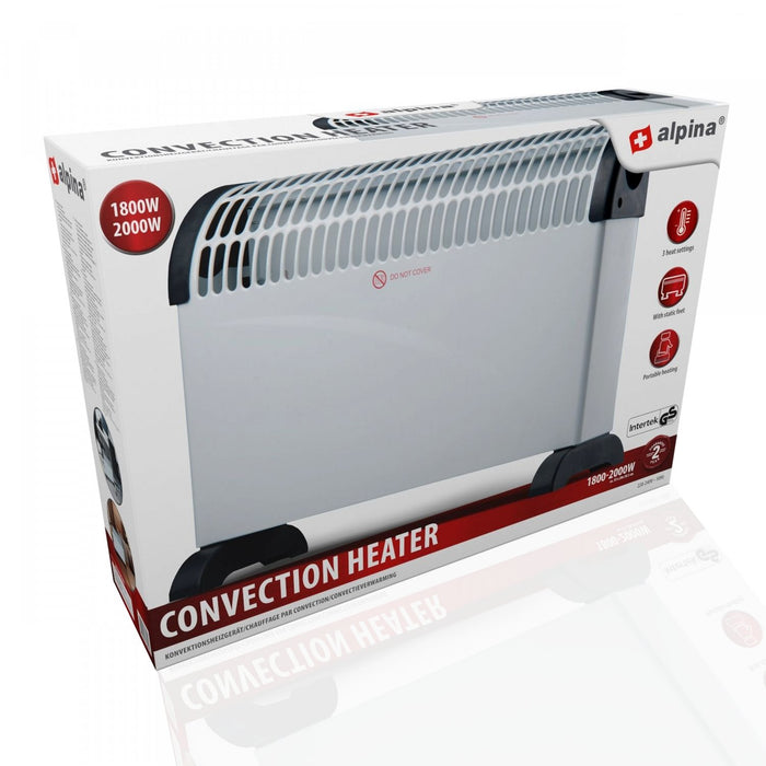 Alpina ED-38005: 2000W Draagbare Elektrische Convector Verwarming - Bivakshop