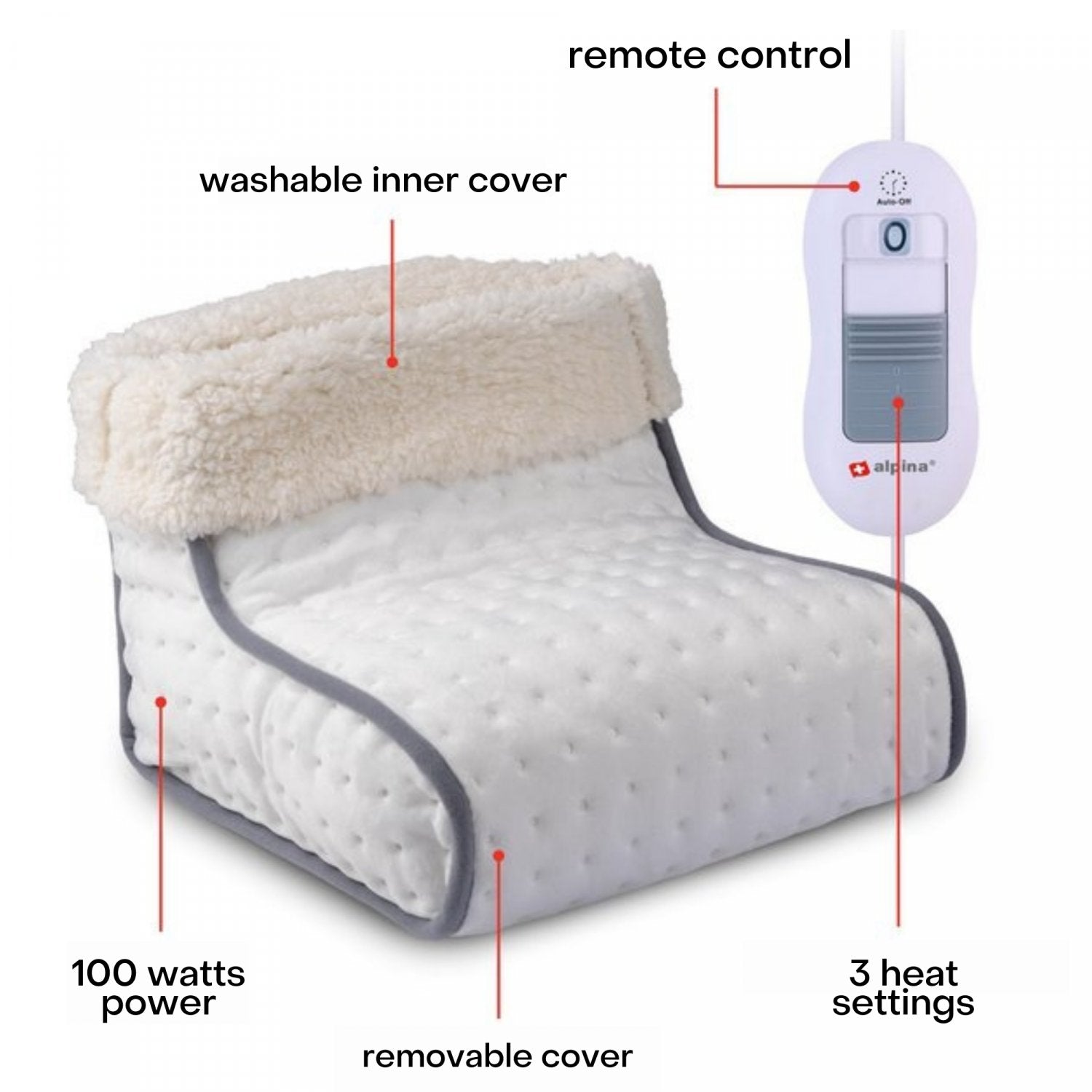 Alpina Elektrische Voetenwarmer - 3 warmtestanden - Bivakshop
