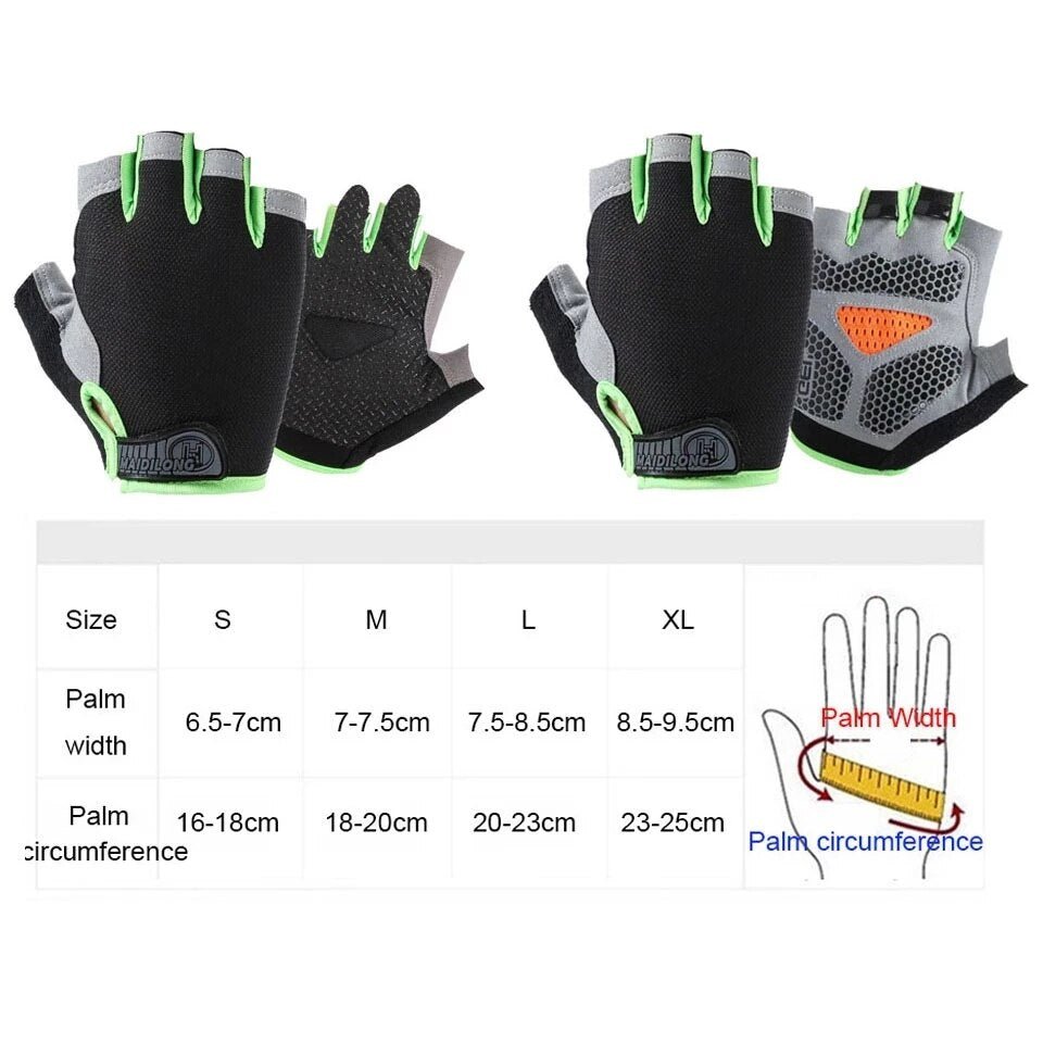 Antislip fietshandschoenen - Anti zweet - Halve vinger handschoenen - Unisex - Bivakshop