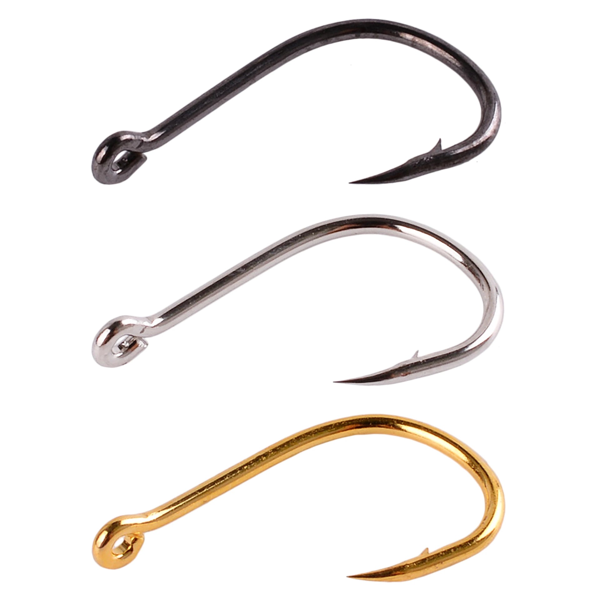 AOrace 100 stuks vishaakjes set - Koolstofstalen enkele cirkel haken - Bivakshop