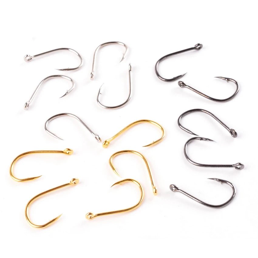 AOrace 100 stuks vishaakjes set - Koolstofstalen enkele cirkel haken - Bivakshop
