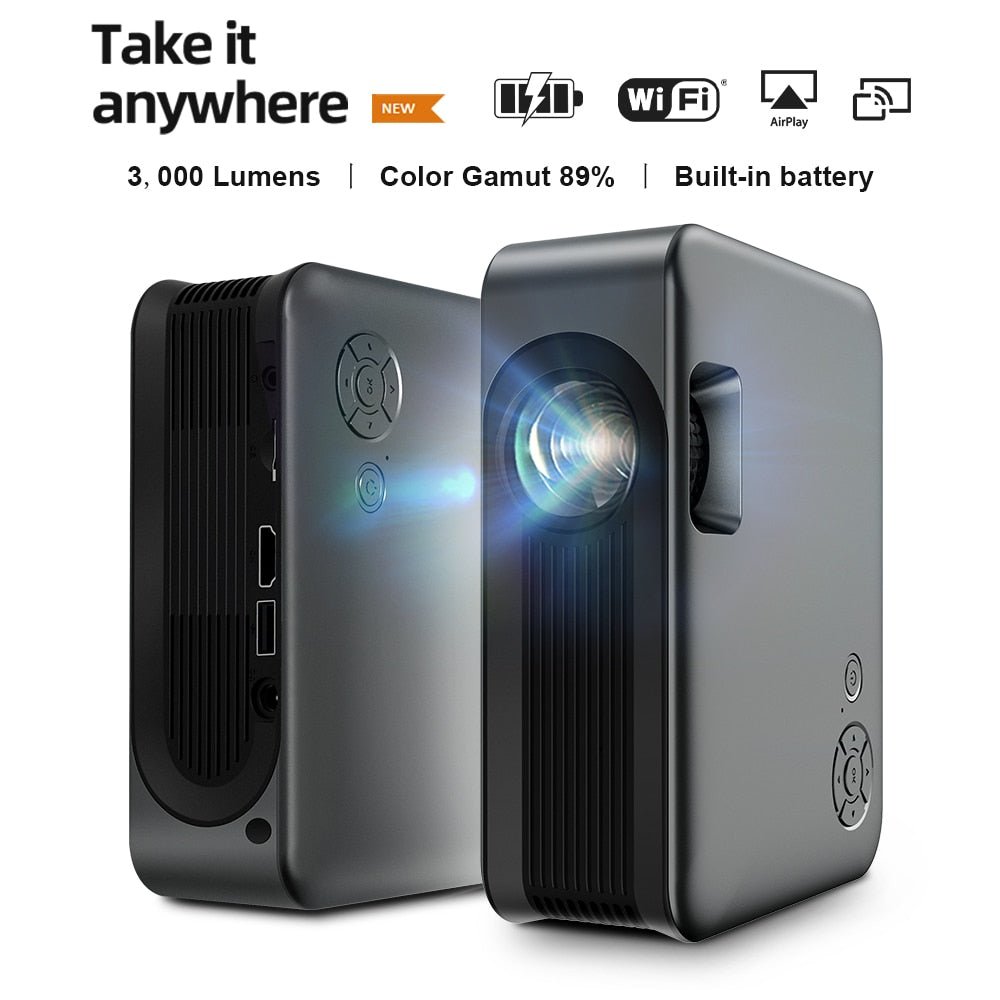 Aun Mini Projector A30C - Smart Tv Draagbare Home Theater - Cinema Met Batterij - Bivakshop