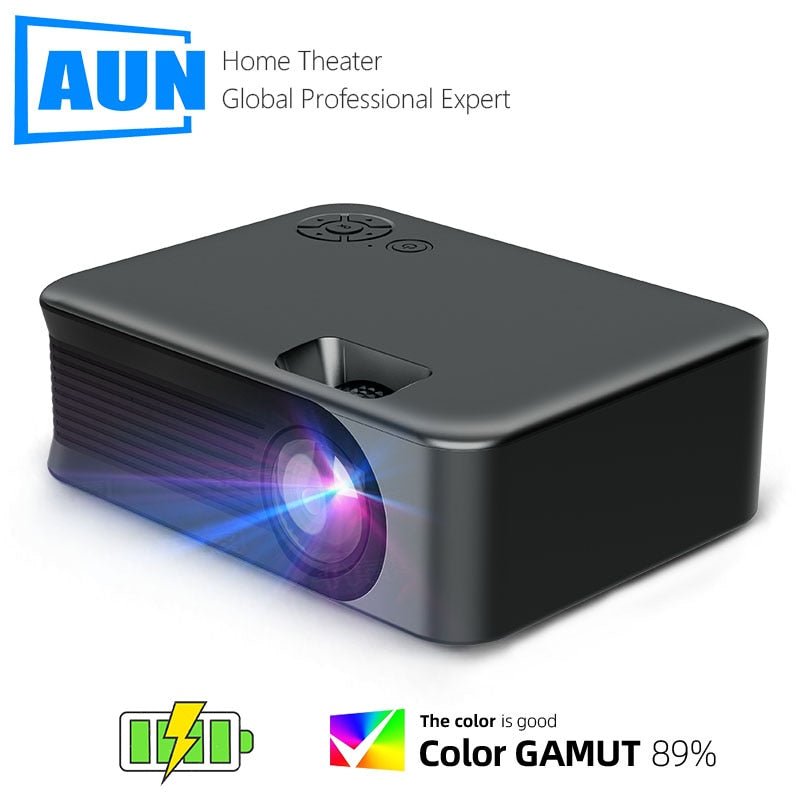 Aun Mini Projector A30C - Smart Tv Draagbare Home Theater - Cinema Met Batterij - Bivakshop