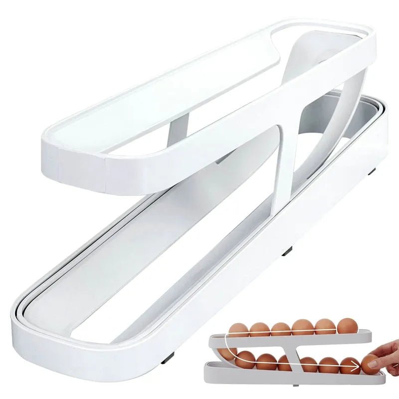 Automatische scrollende eierrek houder - Ruimtebesparende koelkast organizer - Bivakshop