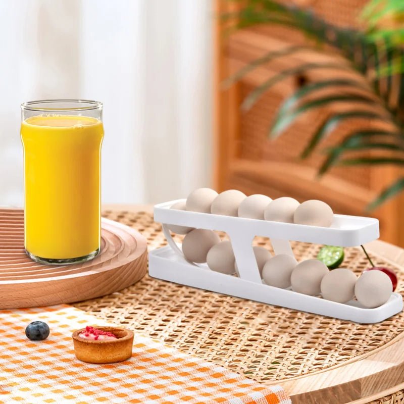 Automatische scrollende eierrek houder - Ruimtebesparende koelkast organizer - Bivakshop