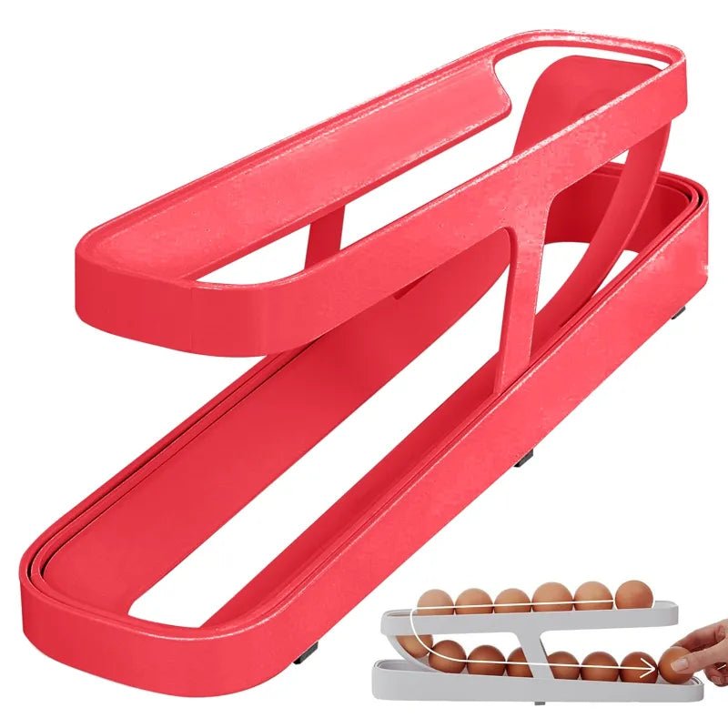 Automatische scrollende eierrek houder - Ruimtebesparende koelkast organizer - Bivakshop