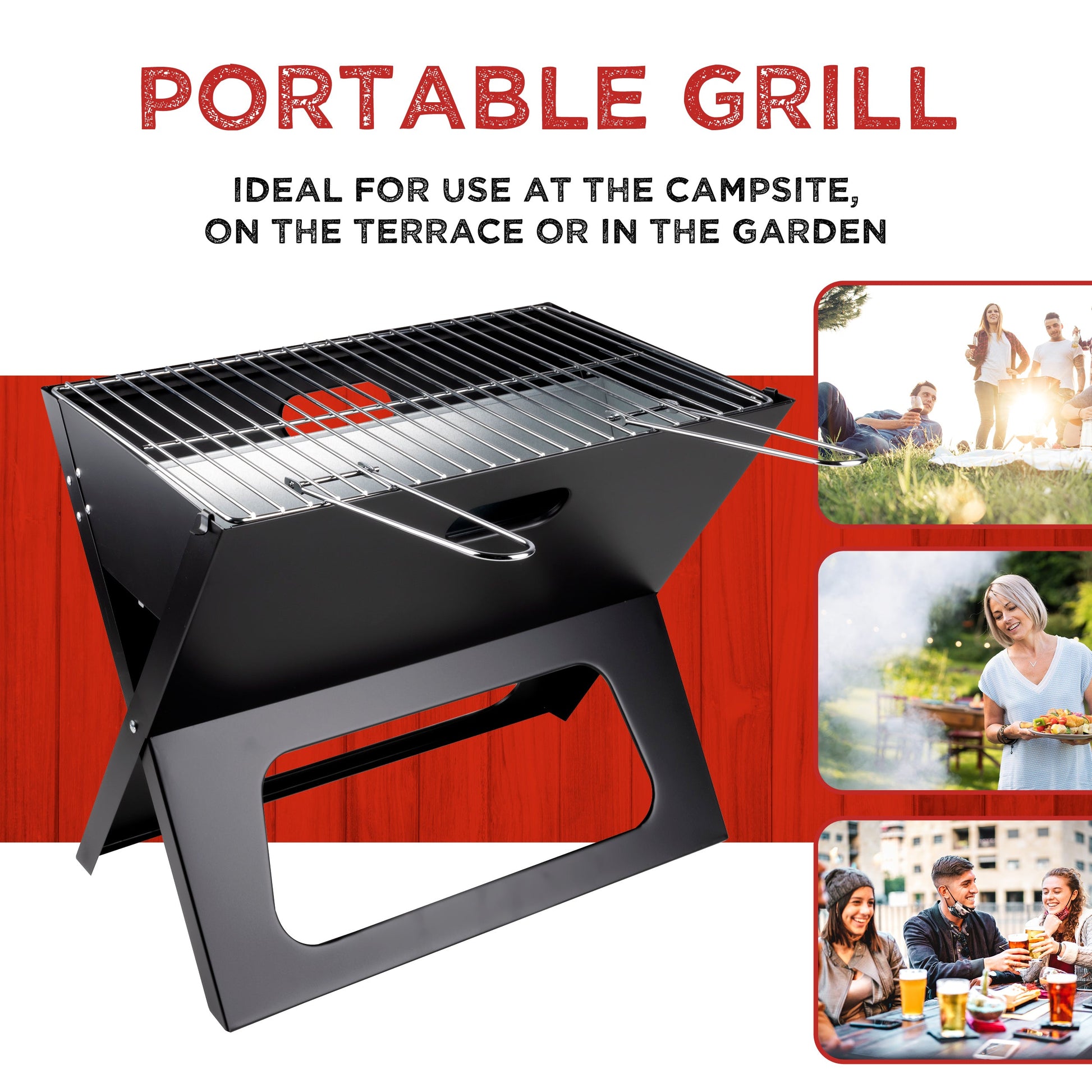 BBQ Collection draagbare houtskool barbecue - Opvouwbaar en draagbaar - Bivakshop