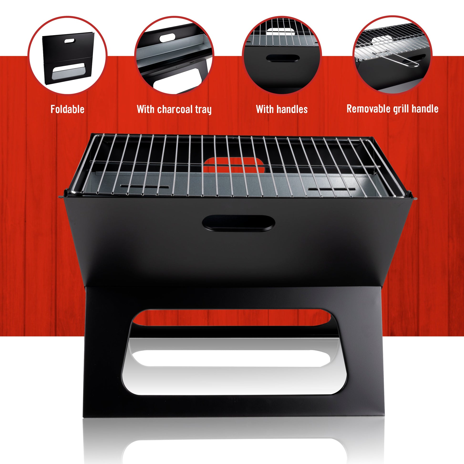 BBQ Collection draagbare houtskool barbecue - Opvouwbaar en draagbaar - Bivakshop