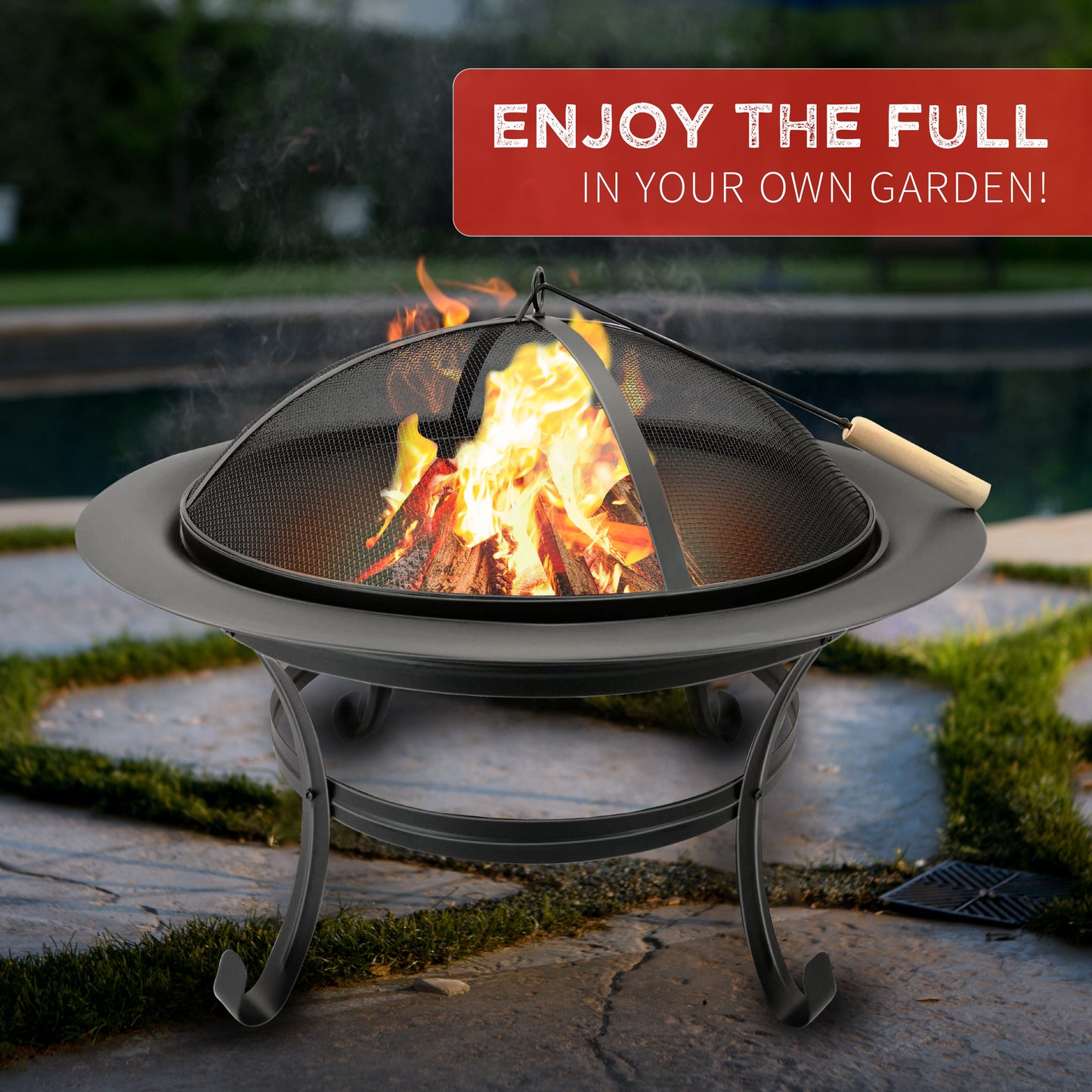 BBQ collection vuurschaal met vonkenscherm - Sfeervol vuur voor alle seizoenen - Bivakshop