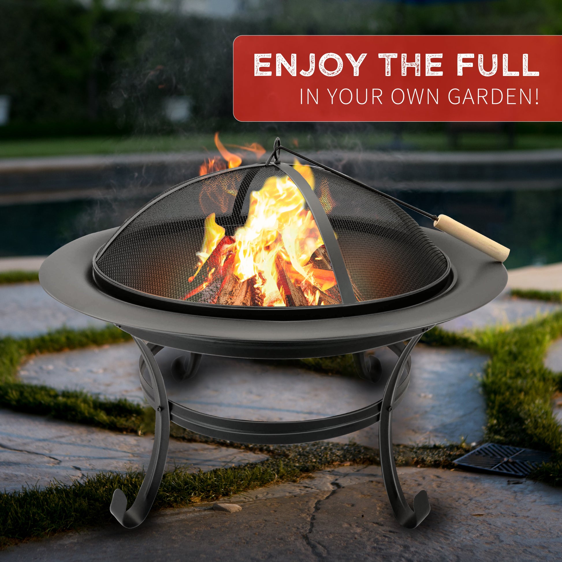BBQ collection vuurschaal met vonkenscherm - Sfeervol vuur voor alle seizoenen - Bivakshop