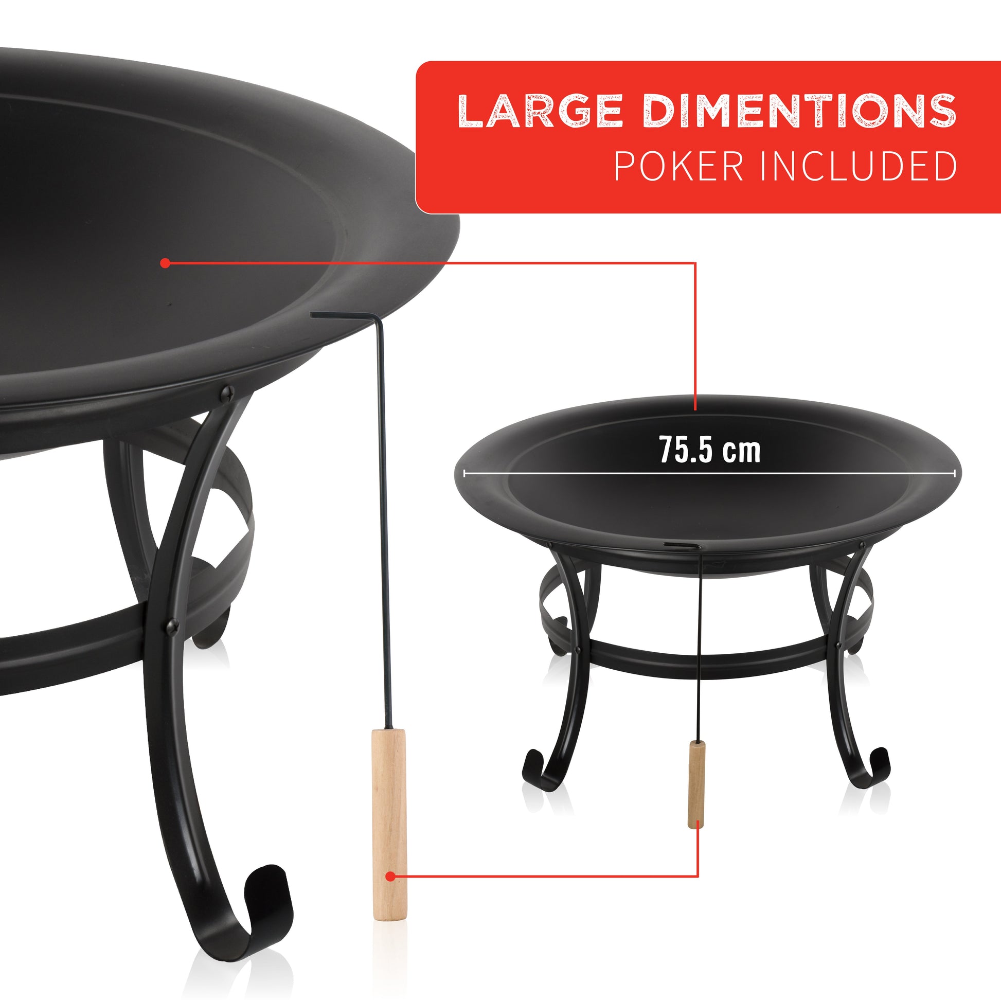 BBQ collection vuurschaal met vonkenscherm - Sfeervol vuur voor alle seizoenen - Bivakshop