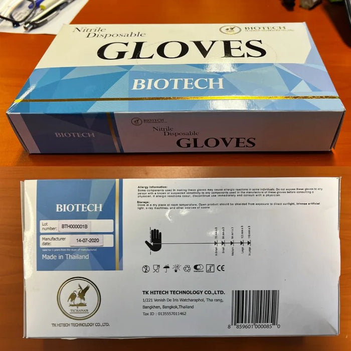 BIOTECH Nitril wegwerphandschoenen - 100 stuks poedervrij - Maat S / Klein - Bivakshop