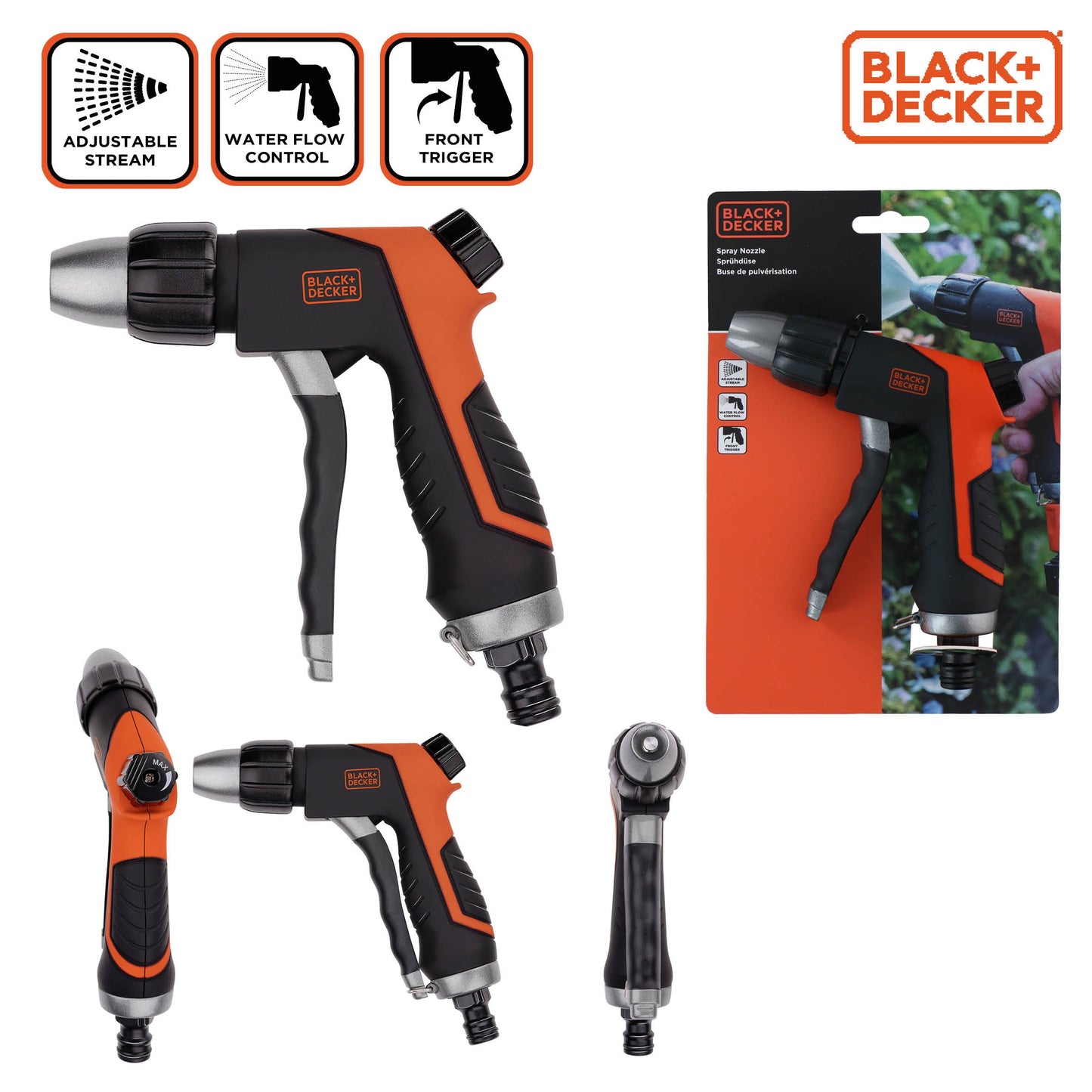 BLACK+DECKER spuitpistool - Perfect voor tuinbesproeiing - Bivakshop